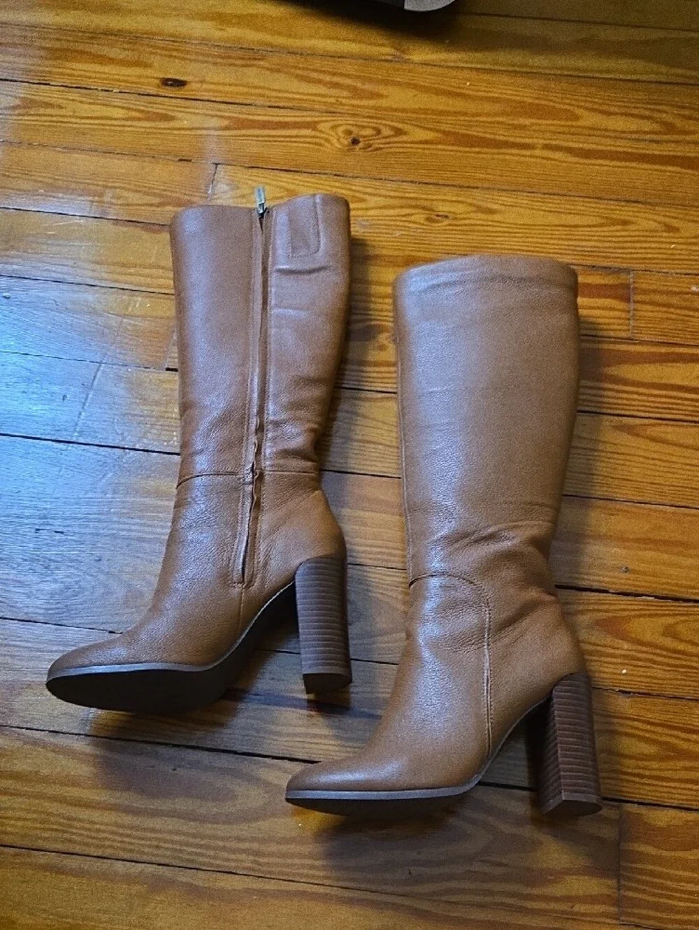Kenneth Cole Tall Brown Over-the-Knee Block Heel Boots
